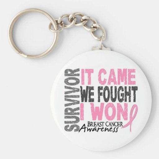 Breast Cancer Survivor It Came We Fought I Won Keychain