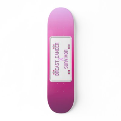 Breast Cancer Survivor License Plate Skateboard by coribeth