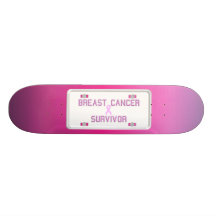 Breast Cancer Survivor License Plate Skateboard