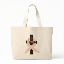 Breast Cancer Survivor Pink Ribbon-Cross of Faith Canvas Bag