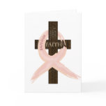 Breast Cancer Survivor Pink Ribbon-Cross of Faith Greeting Cards