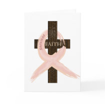 Breast Cancer Survivor Pink Ribbon-Cross of Faith Greeting Cards