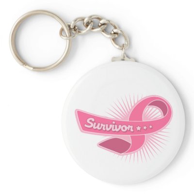 Breast Cancer Survivor Ribbon Keychain by giftsforawareness