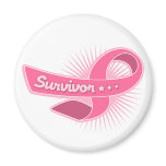 Breast Cancer Survivor Ribbon Refrigerator Magnets