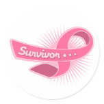 Breast Cancer Survivor Ribbon Stickers