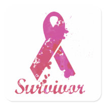 Breast Cancer Survivor Square Stickers