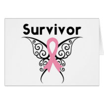 Breast Cancer Survivor Tribal Butterfly Card