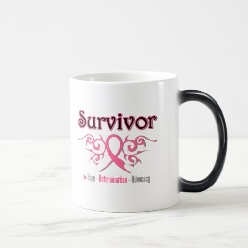 Breast Cancer Survivor Tribal Ribbon Coffee Mugs