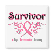 Breast Cancer Survivor Tribal Ribbon Magnets