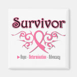 Breast Cancer Survivor Tribal Ribbon Magnets