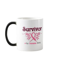 Breast Cancer Survivor Tribal Ribbon Coffee Mugs
