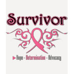 Breast Cancer Survivor Tribal Ribbon t-shirts