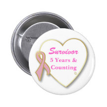 Breast Cancer Survivor-- Years & Counting Pins