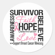 BREAST CANCER Survivors Motto Stickers