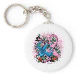 Breast Cancer Swallow Tattoo Keychain