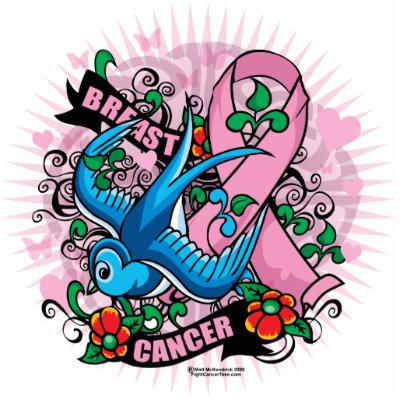 Breast Cancer Swallow Tattoo Photo Cutouts by fightcancertees