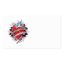 Breast Cancer Tattoo Heart Business Cards