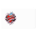 Breast Cancer Tattoo Heart business cards