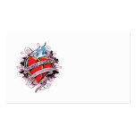 Breast Cancer Tattoo Heart business cards