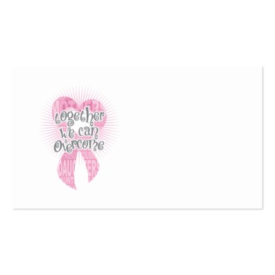 Breast Cancer Together We Can Overcome Business Card Templates by fightcancertees