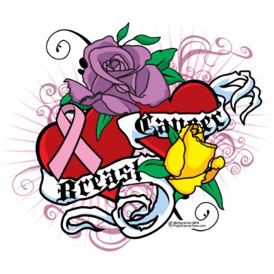 Breast Cancer Twin Hearts Tattoo Acrylic Cut Out by fightcancertees