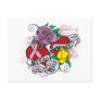 Breast Cancer Twin Hearts Tattoo Postcards