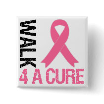 Breast Cancer Walk For A Cure Pinback Button