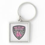 Breast Cancer Wear Fight Like A Girl Patch Keychains