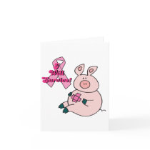 breast cancer will survive pig greeting cards