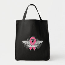 Breast Cancer Winged SURVIVOR Ribbon Bags