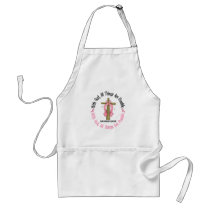 Breast Cancer WITH GOD CROSS 1 Aprons