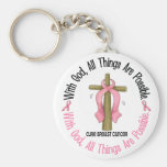 Breast Cancer WITH GOD CROSS 1 Keychains