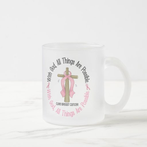 Breast Cancer WITH GOD CROSS 1 Mugs