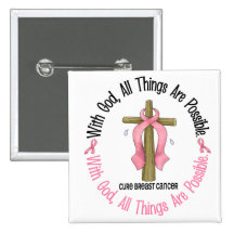 Breast Cancer WITH GOD CROSS 1 Pin