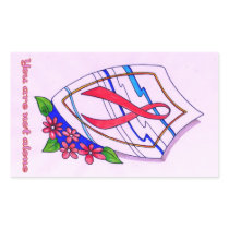 Breast Cancer: You are not alone Rectangular Stickers