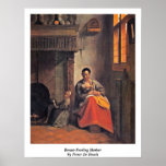 Breast-Feeding Mother By Pieter De Hooch posters