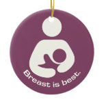 Breast Is Best Breastfeeding Icon - Mauve Christmas Ornament