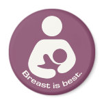 Breast Is Best Icon - Mauve Refrigerator Magnet