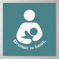 Breast Is Best Icon - Teal Poster