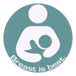 Breastfeeding Icon Breast Is Best Teal Stickers