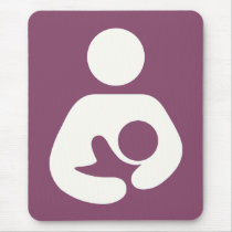 Breastfeeding Icon - Mauve Mouse Pads