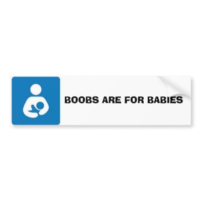 breastfeeding logo, BOOBS ARE FOR BABIES Bumper Sticker by GAPMAMA