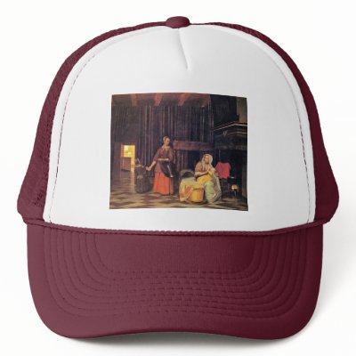 Breastfeeding Mother And Maid And Child By Pieter Trucker Hats by Artcollection