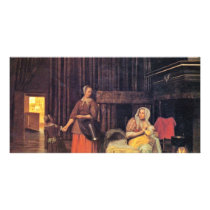 Breastfeeding Mother And Maid And Child By Pieter Photo Cards