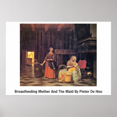 Breastfeeding Mother And The Maid By Pieter De Hoo Print by artpaintings