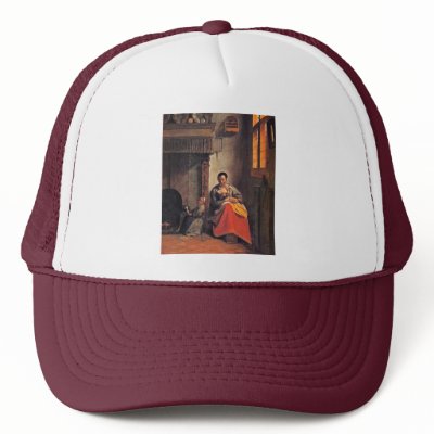 Breastfeeding Mother By Hooch Pieter De Mesh Hat by Artcollection