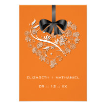 Breathless Heart RSVP Card - pumpkin Custom Announcement