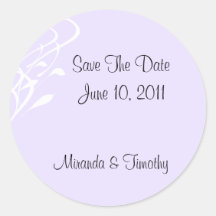 Breathless/Lightly Lavendar Save The Date Seals Stickers
