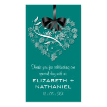 Breathless Wedding Favour Biz Favour Tag-peacock Business Card