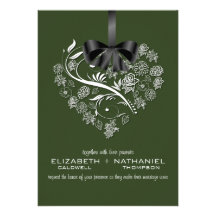 Breathless Wedding Invitation--forest green